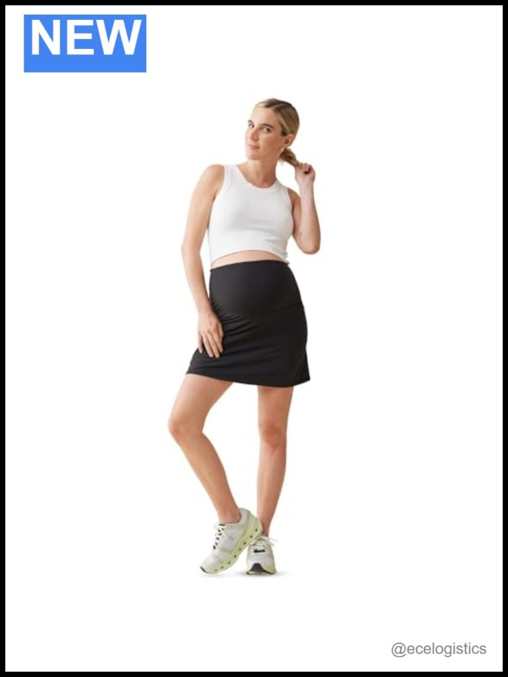 Maternity Active Skort High Waisted Built-in Shorts with Pockets